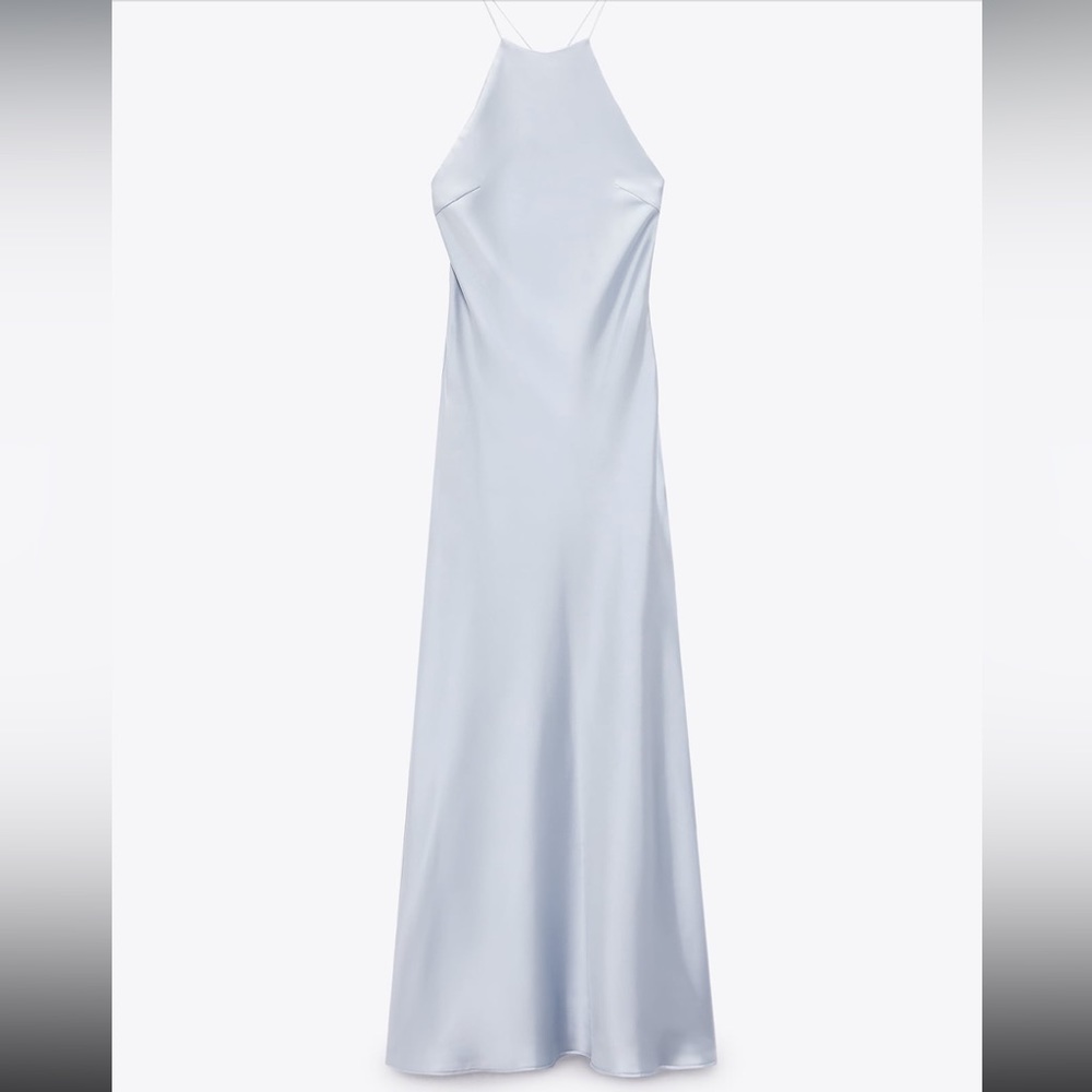Zara SATIN DRESS WITH SPAGHETTI STRAPS